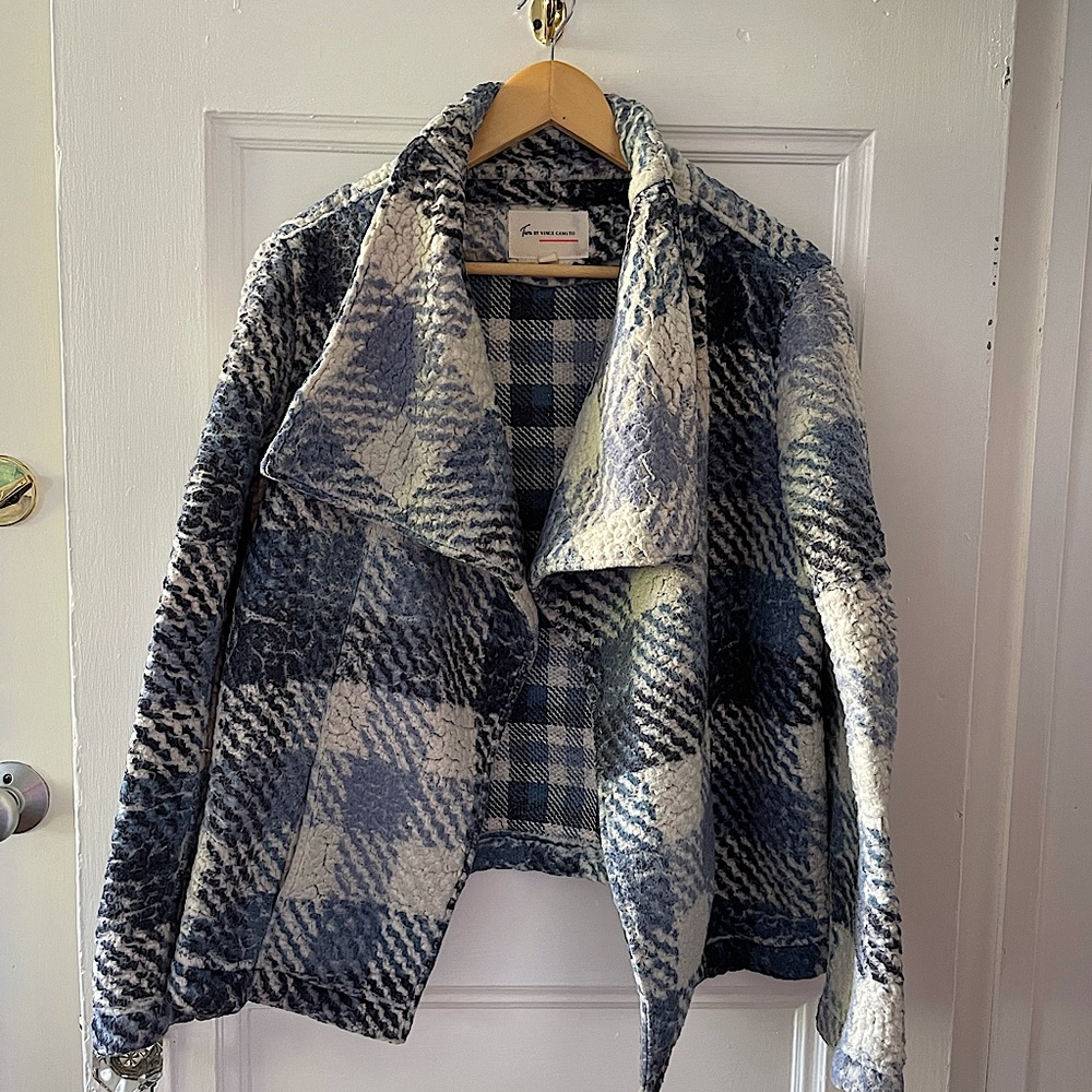 Vince Camuto Fleece Plaid Jacket
